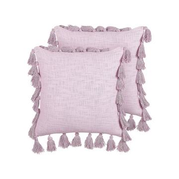 Lot de 2 coussins décoratifs en Coton Boho LYNCHIS