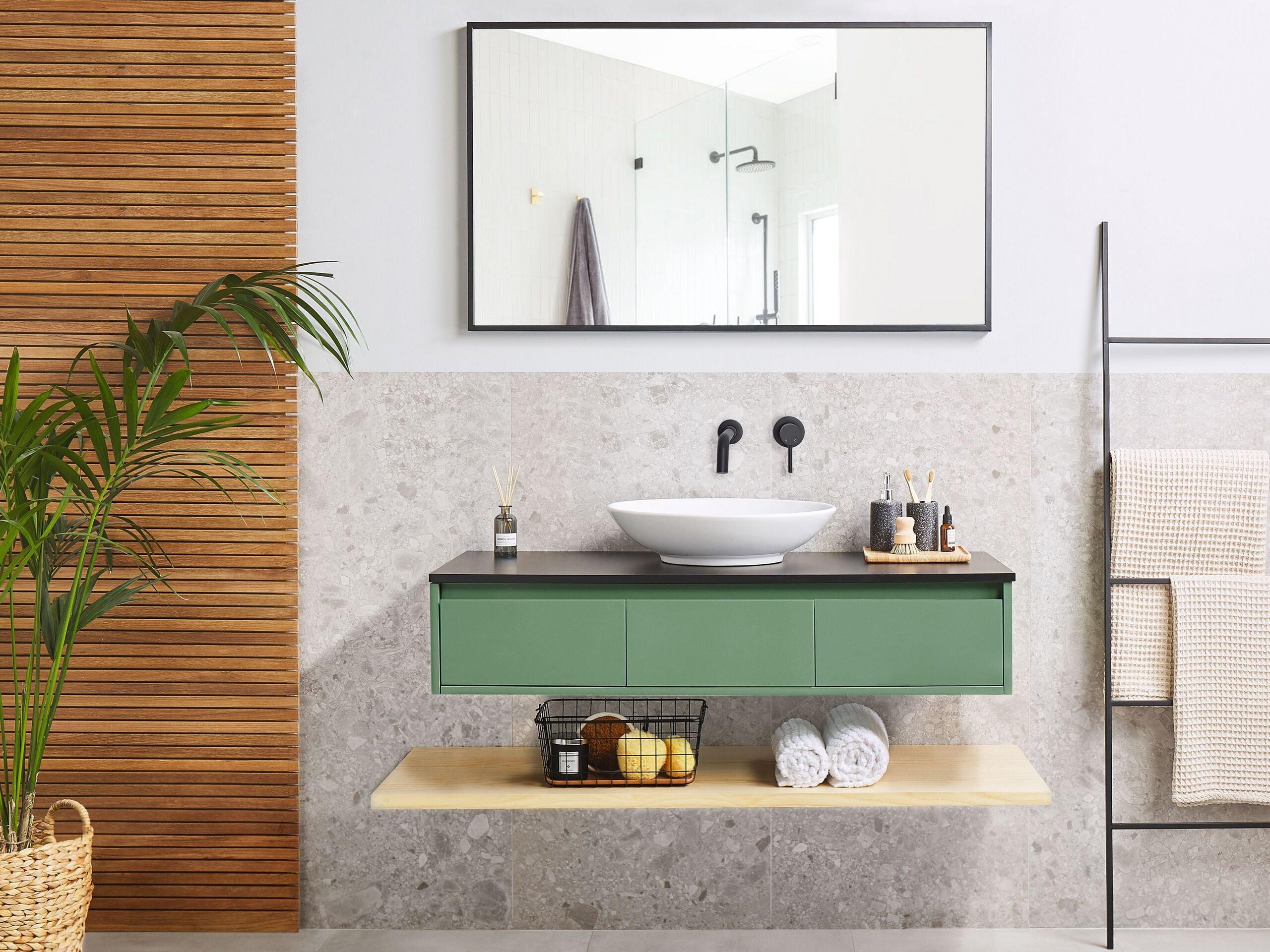 Beliani Badezimmerschrank mit Spiegel aus MDF-Platte Modern ZARAGOZA  