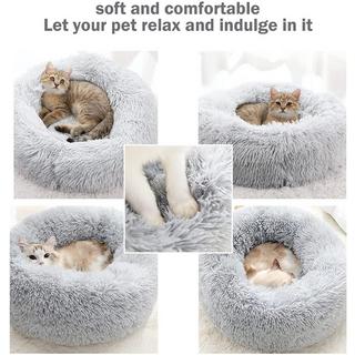 Alopini  Hundebett Hundekissen Flauschig rund aus Plüsch - Donut 