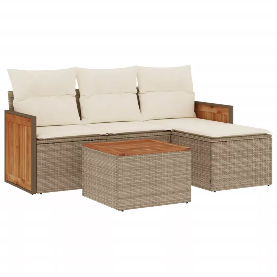 VidaXL - Garten sofagarnitur poly-rattan, One Size, Beige