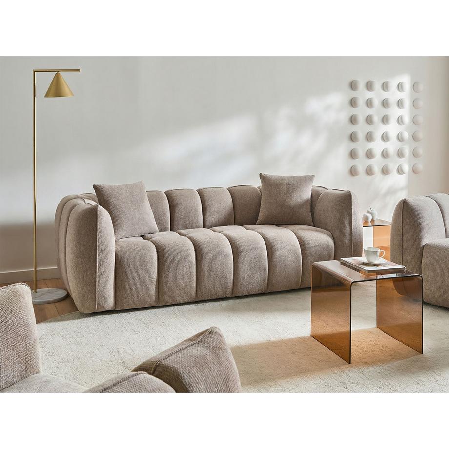 Beliani 3 Sitzer Sofa aus Stoff Skandinavisch NESS  