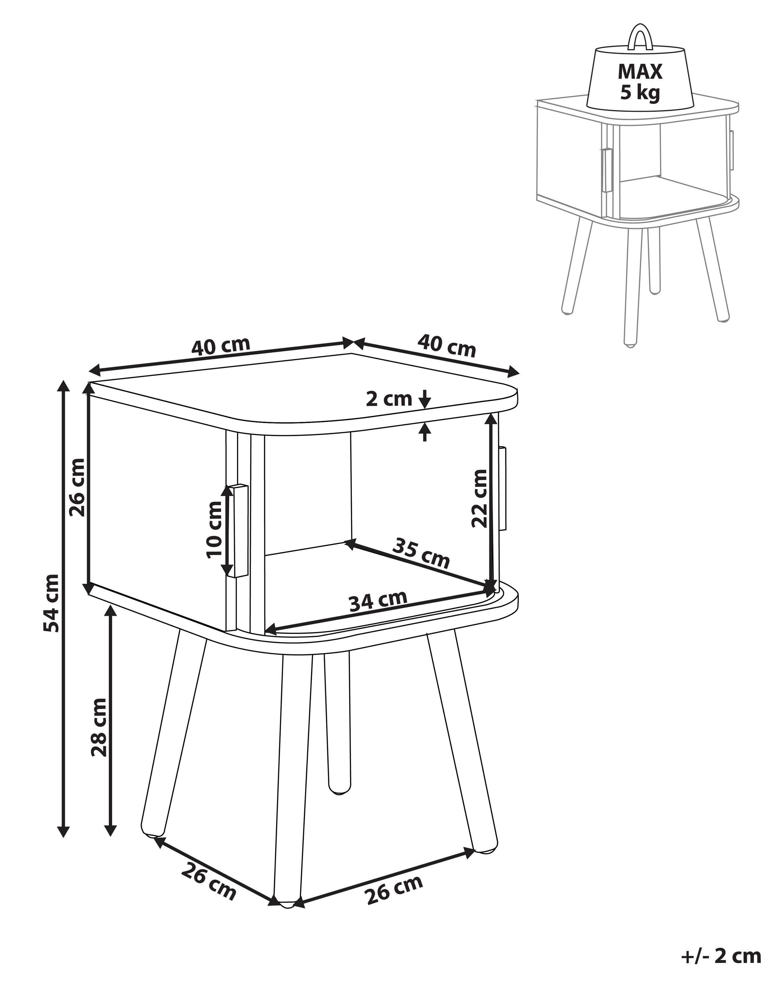 Beliani Table de chevet en MDF Moderne SELAH  