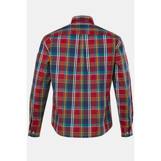 JP1880  Camicia a quadri dalla vestibilità moderna con maniche lunghe e colletto ad apertura inglese rosso porpora 