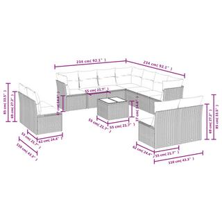 VidaXL Garten sofagarnitur poly-rattan  