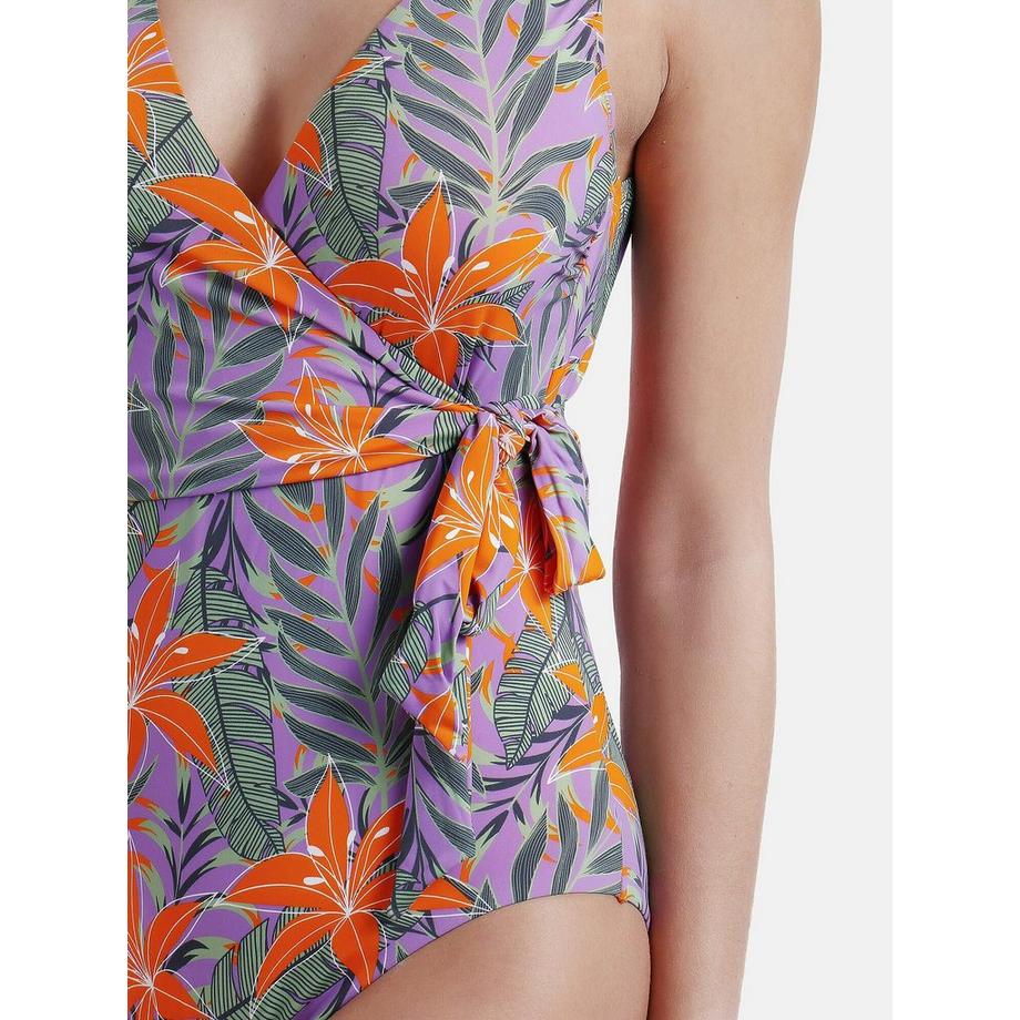 Admas Costume da bagno intero preformato incrociato Jungle Mauve  