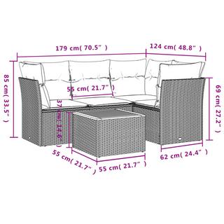 VidaXL Ensemble de canapés de jardin rotin synthétique  