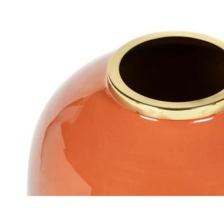 Vente-unique Vase en métal émaillé - D. 29 x H. 36 cm - finition laiton - Terracotta - KLAUDIA  