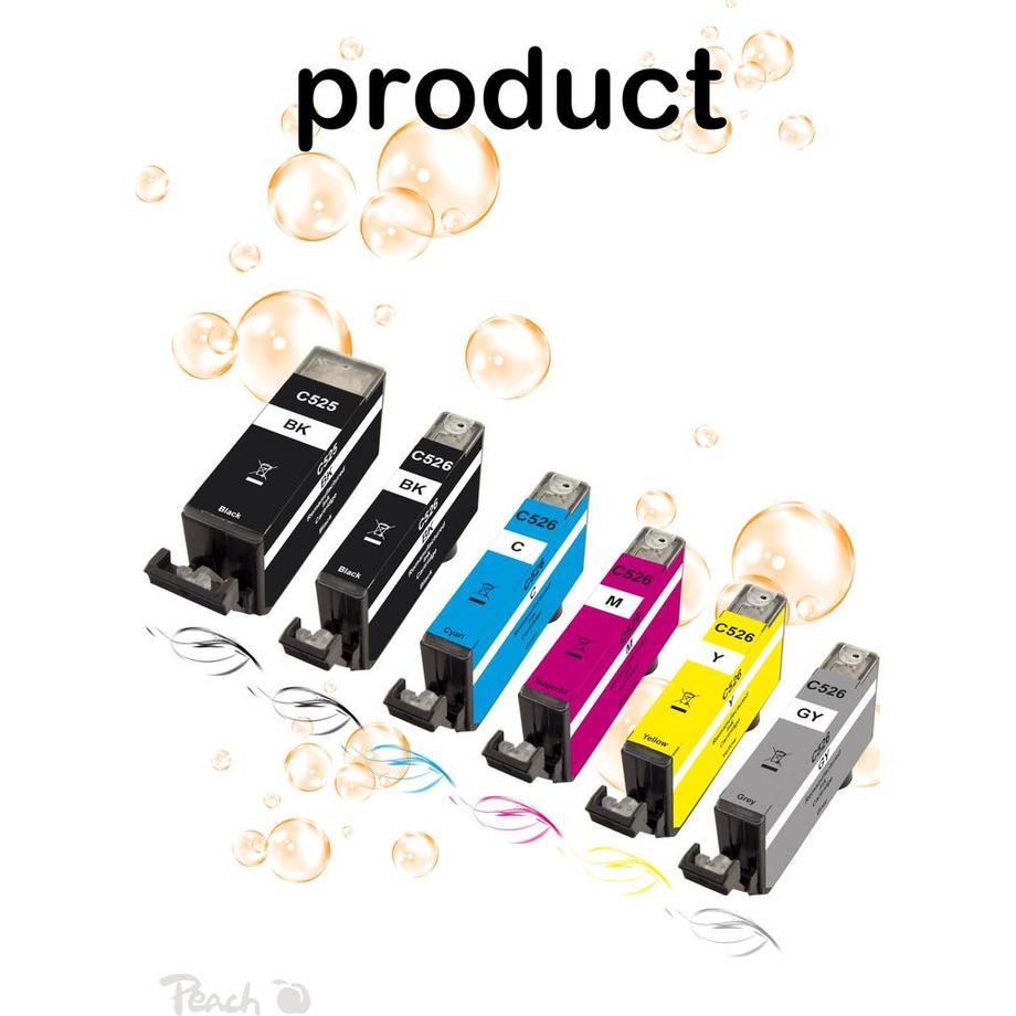 Peach  Tinte PGI-525CLI-526 Multi-6-Pack C, M, Y, BK 