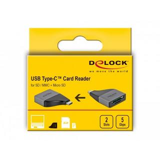 DeLock  64117 Kartenleser USB 3.2 Gen 1 (3.1 Gen 1) Type-C Grau 
