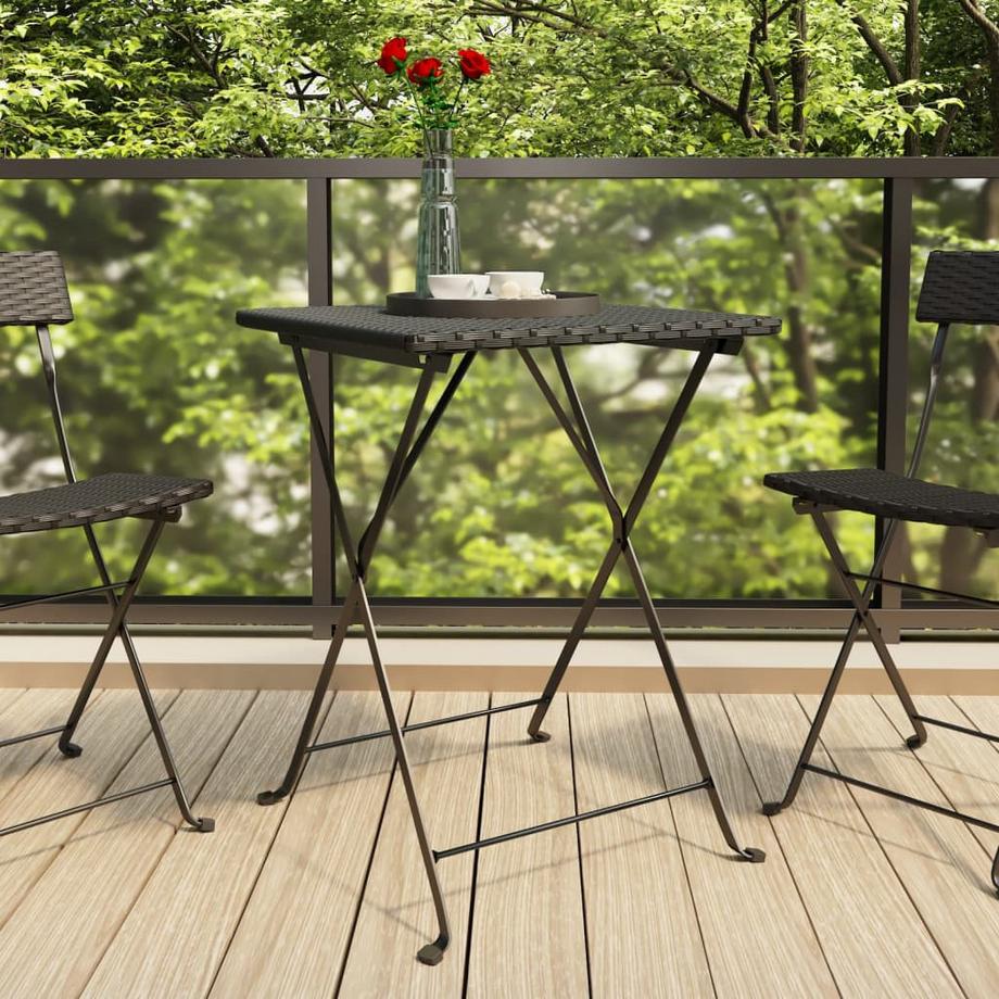 VidaXL Table de bistrot pliante rotin synthétique  