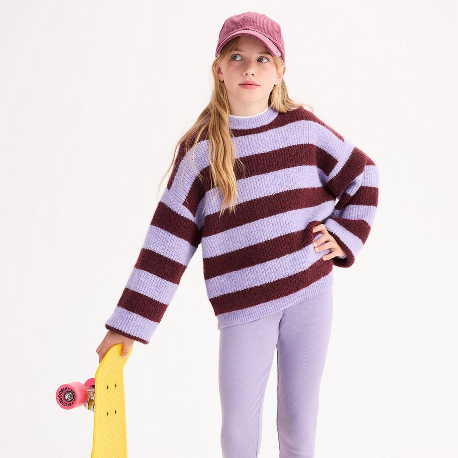 La Redoute Collections  Gestreifter Rundhals-Pullover aus rustikalem Strick 