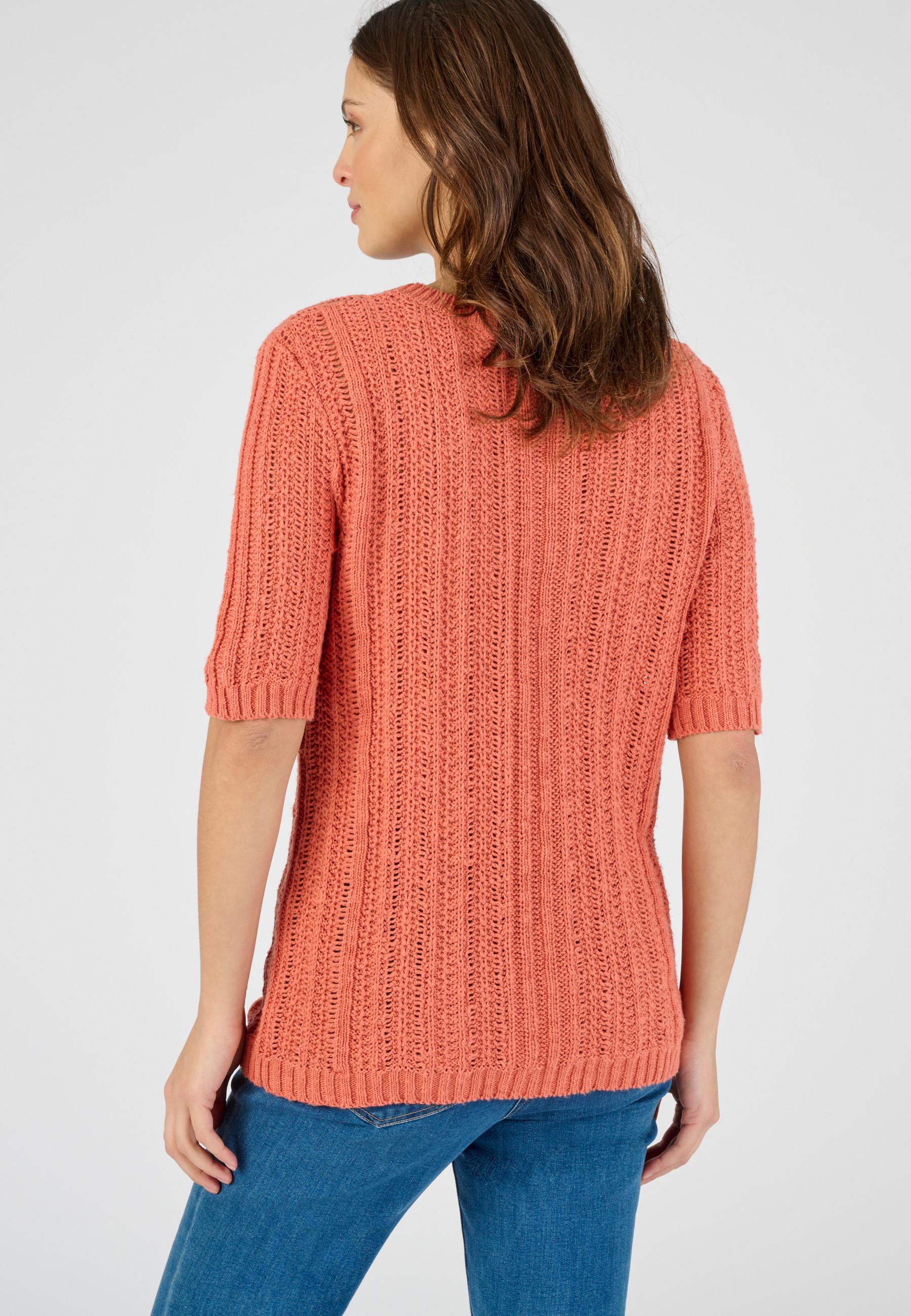 Damart  Pull effet crochet fil ruban effet crochet, plastron fantaisie féminin, col rond. 