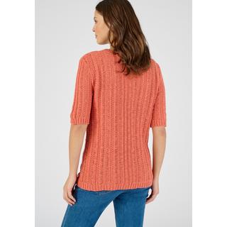 Damart  Pull effet crochet fil ruban effet crochet, plastron fantaisie féminin, col rond. 