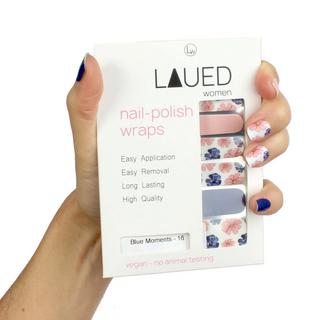 LAUED  vegane Nagelfolien flower mood Blue Moments 