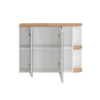 Vente-unique Badezimmer Hängeschrank mit Spiegel - B. 94 cm - Helle Naturfarben & Weiß - ANIDA  