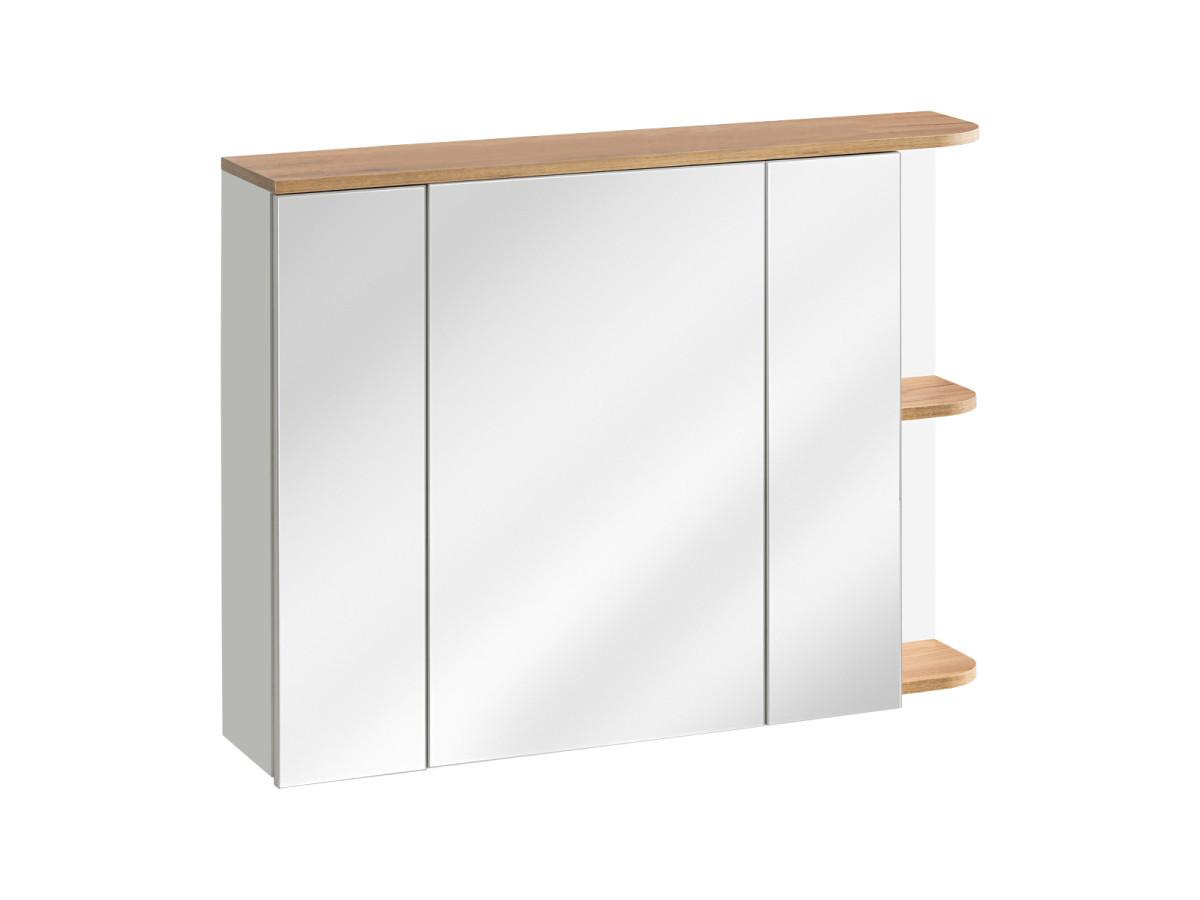 Vente-unique Badezimmer Hängeschrank mit Spiegel - B. 94 cm - Helle Naturfarben & Weiß - ANIDA  