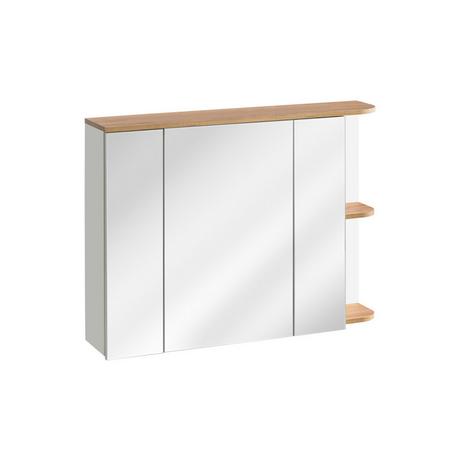 Vente-unique Badezimmer Hängeschrank mit Spiegel - B. 94 cm - Helle Naturfarben & Weiß - ANIDA  