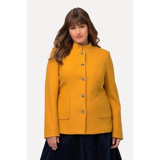 Ulla Popken Boiled Wool Slim Fit Janker Stehkragen Zierknöpfe  