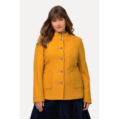 Ulla Popken Boiled Wool Slim Fit Janker Stehkragen Zierknöpfe  