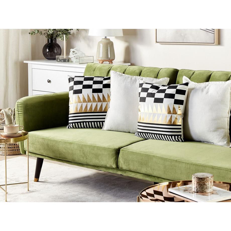 Beliani Lot de 2 coussins décoratifs en Coton Glamour DALIA  