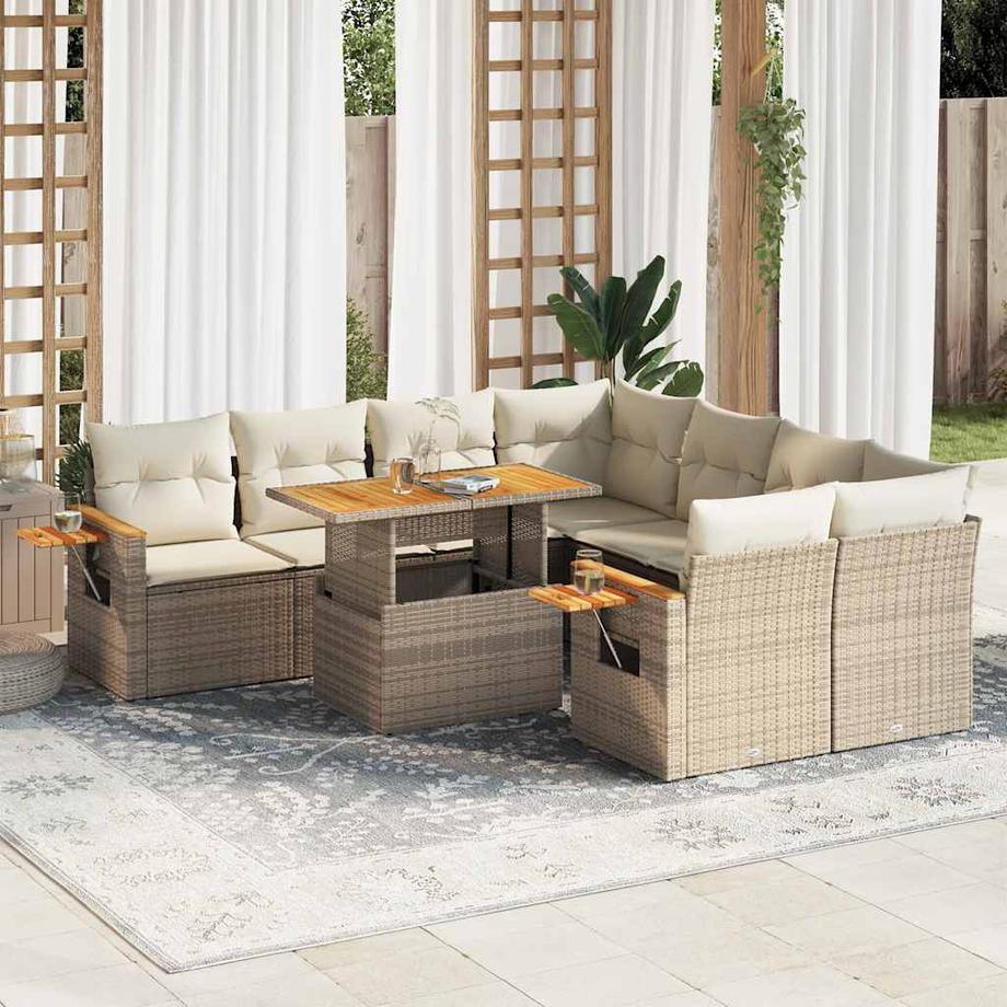 VidaXL Ensemble de canapés de jardin rotin synthétique  