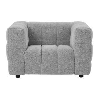 PASCAL MORABITO Fauteuil en tissu bouclette gris clair LERICI de Pascal Morabito  