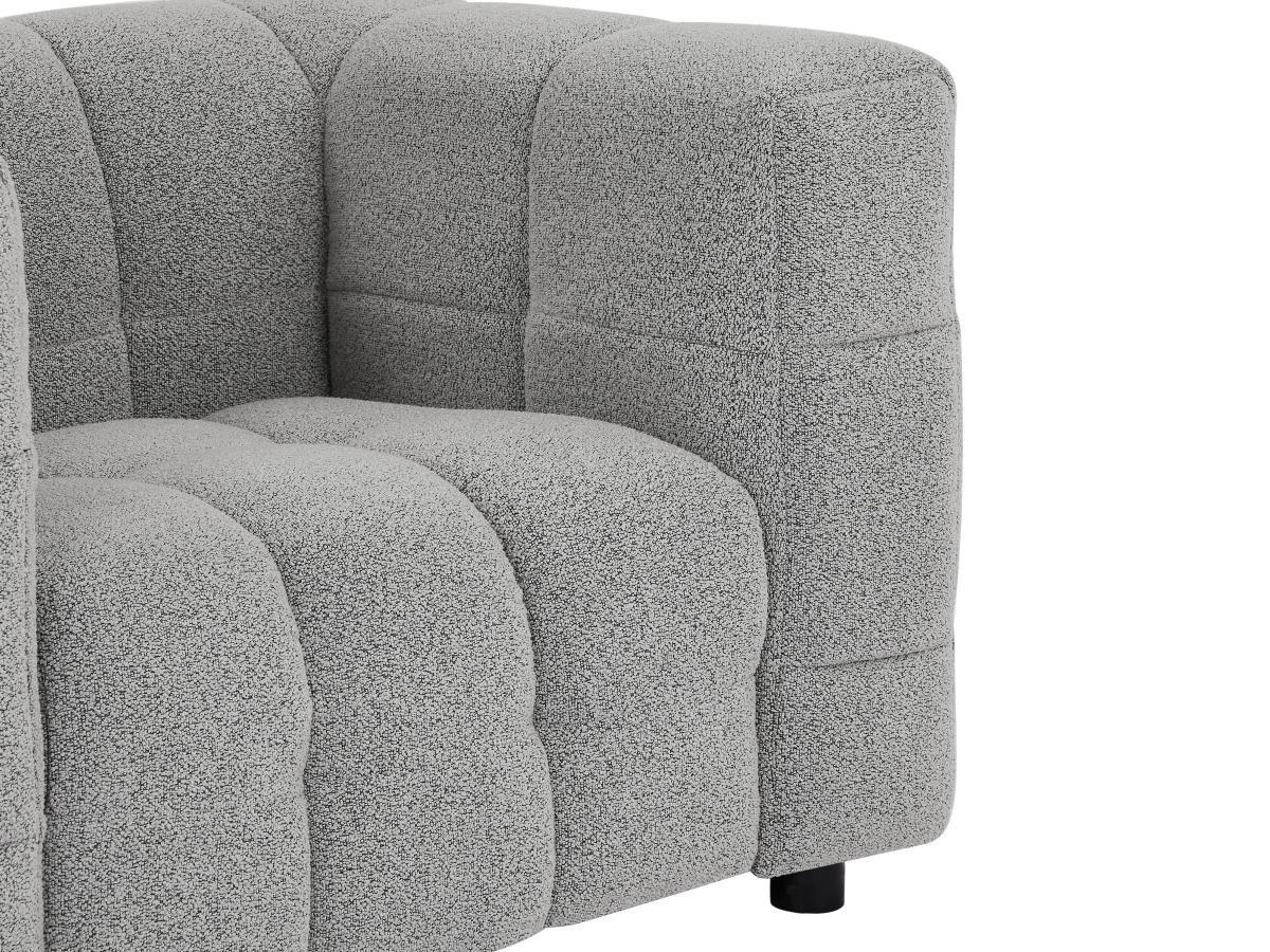 PASCAL MORABITO Fauteuil en tissu bouclette gris clair LERICI de Pascal Morabito  