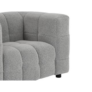 PASCAL MORABITO Fauteuil en tissu bouclette gris clair LERICI de Pascal Morabito  