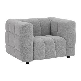 PASCAL MORABITO Fauteuil en tissu bouclette gris clair LERICI de Pascal Morabito  