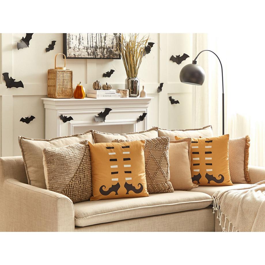 Beliani Lot de 2 coussins décoratifs en Velours Moderne COVASNA  