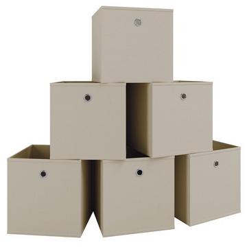 Lot de 6 boîtes pliantes Boîte pliante en tissu Boîte pliante Boîte à étagères Rangement Boxas