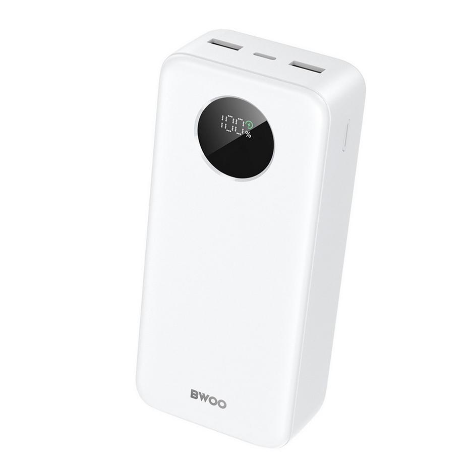 Avizar  Batteria esterna 30000mAh USB-C 2xUSB LCD Bwoo bianca 