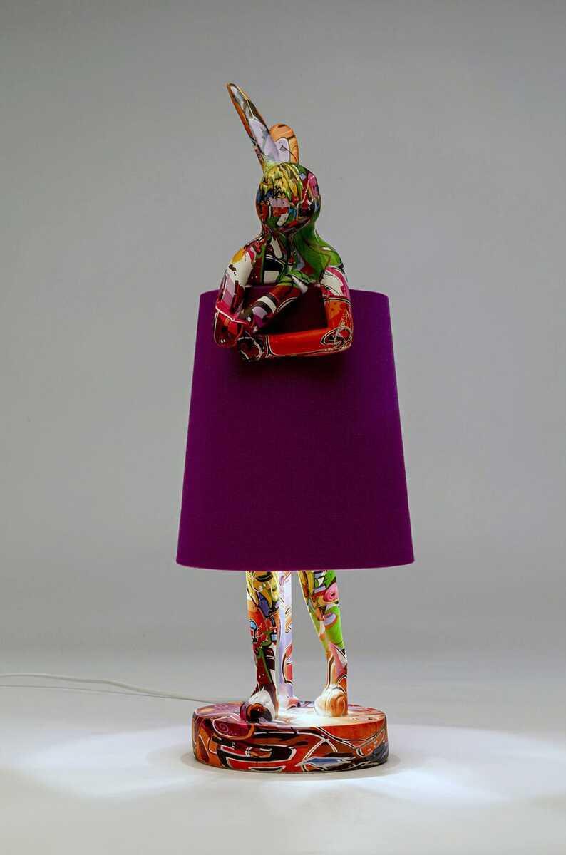 KARE Design Lampe de table Animal Rabbit Graffiti violet 50  