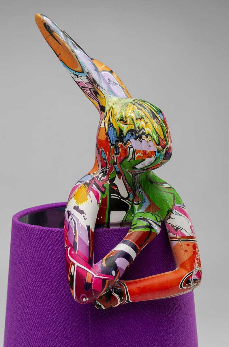 KARE Design Lampe de table Animal Rabbit Graffiti violet 50  