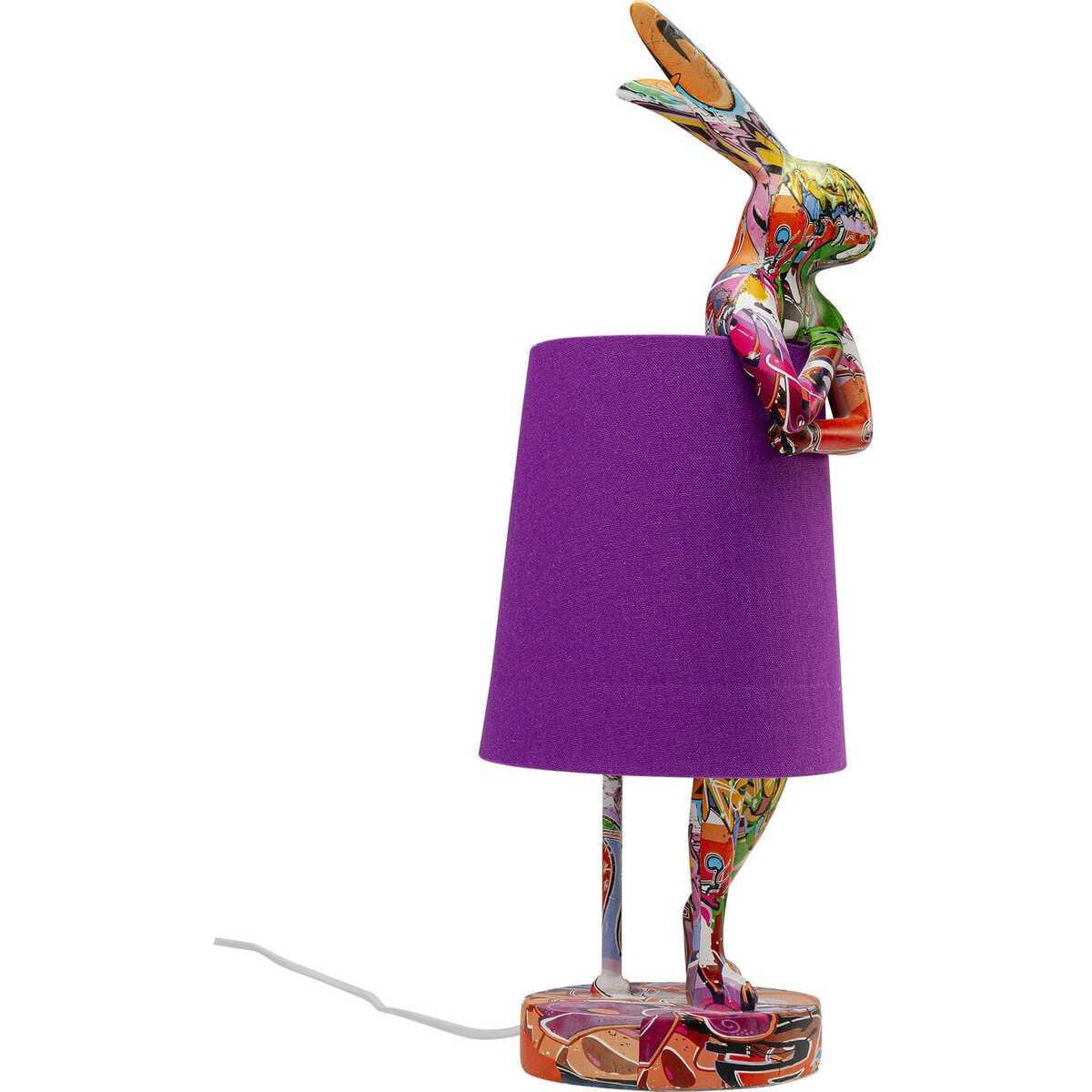 KARE Design Lampe de table Animal Rabbit Graffiti violet 50  