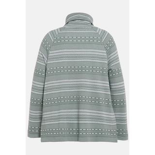 Ulla Popken  Sweatshirt, offene Seitennähte, Rollkragen, Biobaumwolle 