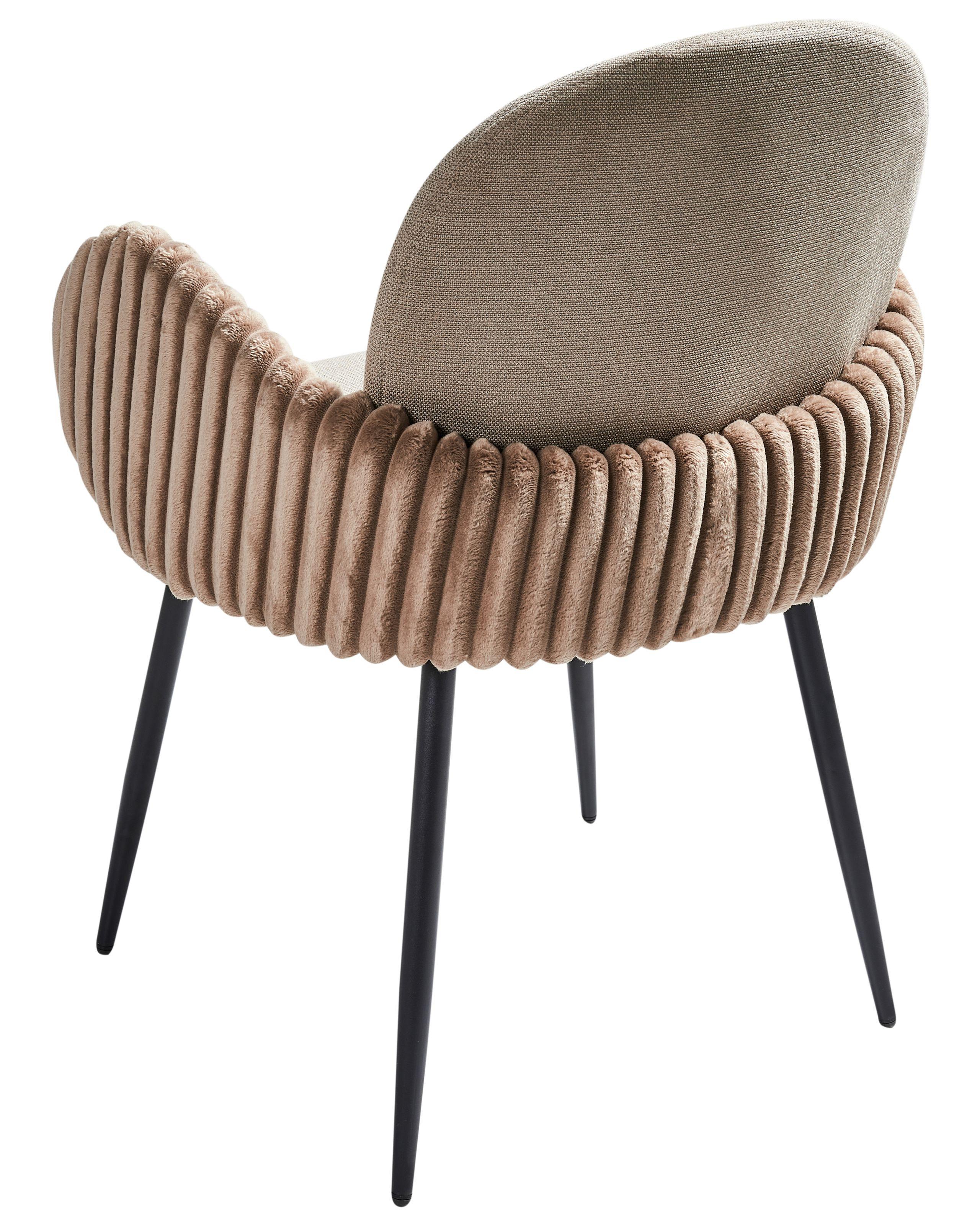 Beliani Set di 2 sedie da pranzo en Tessuto Retrò AMITY  