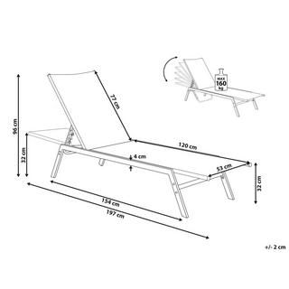 Beliani Sonnenliege aus Stahl Modern NOLI  