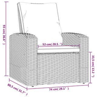 VidaXL Fauteuil inclinable de jardin rotin synthétique  