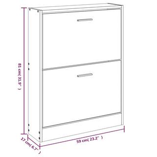 VidaXL Armoire à chaussures bois d'ingénierie  