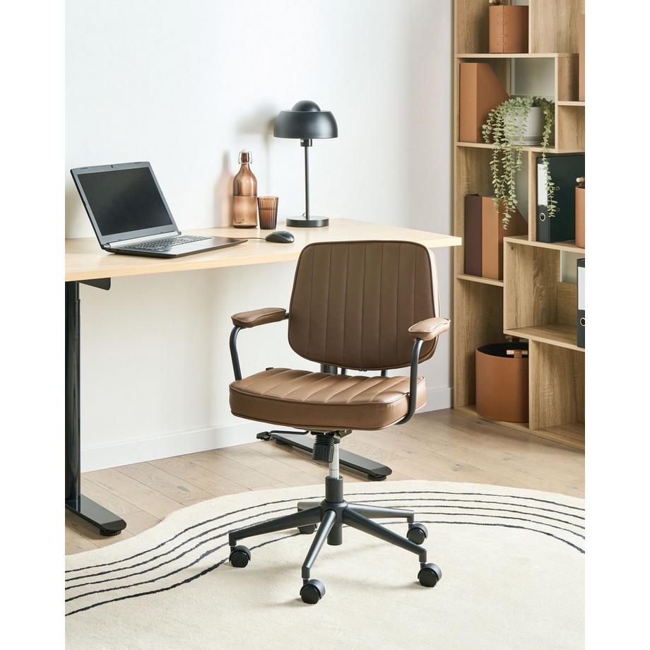 Beliani Chaise de bureau en Cuir PU  BERNE  