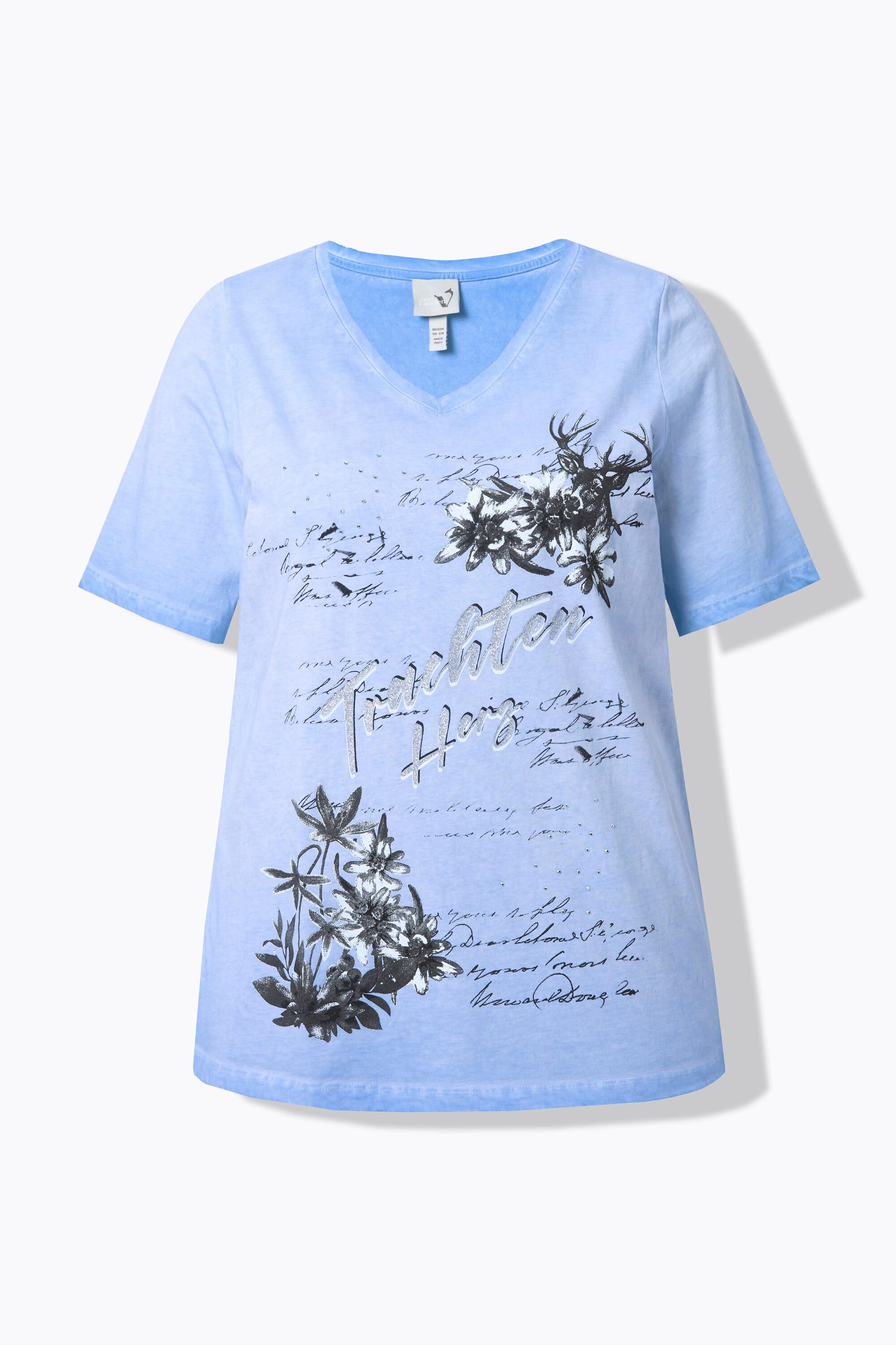 Ulla Popken Edelweiss Classic Scollo a V Mezze Maniche T-Shirt  