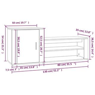 VidaXL Armoire à chaussures bois d'ingénierie  