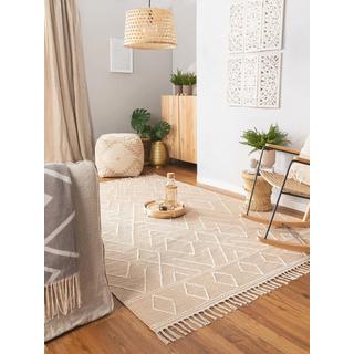 Benuta Tapis en coton Sydney Beige  