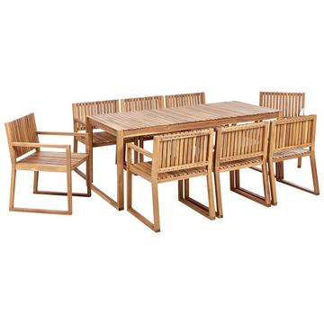 Set da pranzo per 8 persone en Legno d'acacia certificato FSC® Rustico SASSARI II