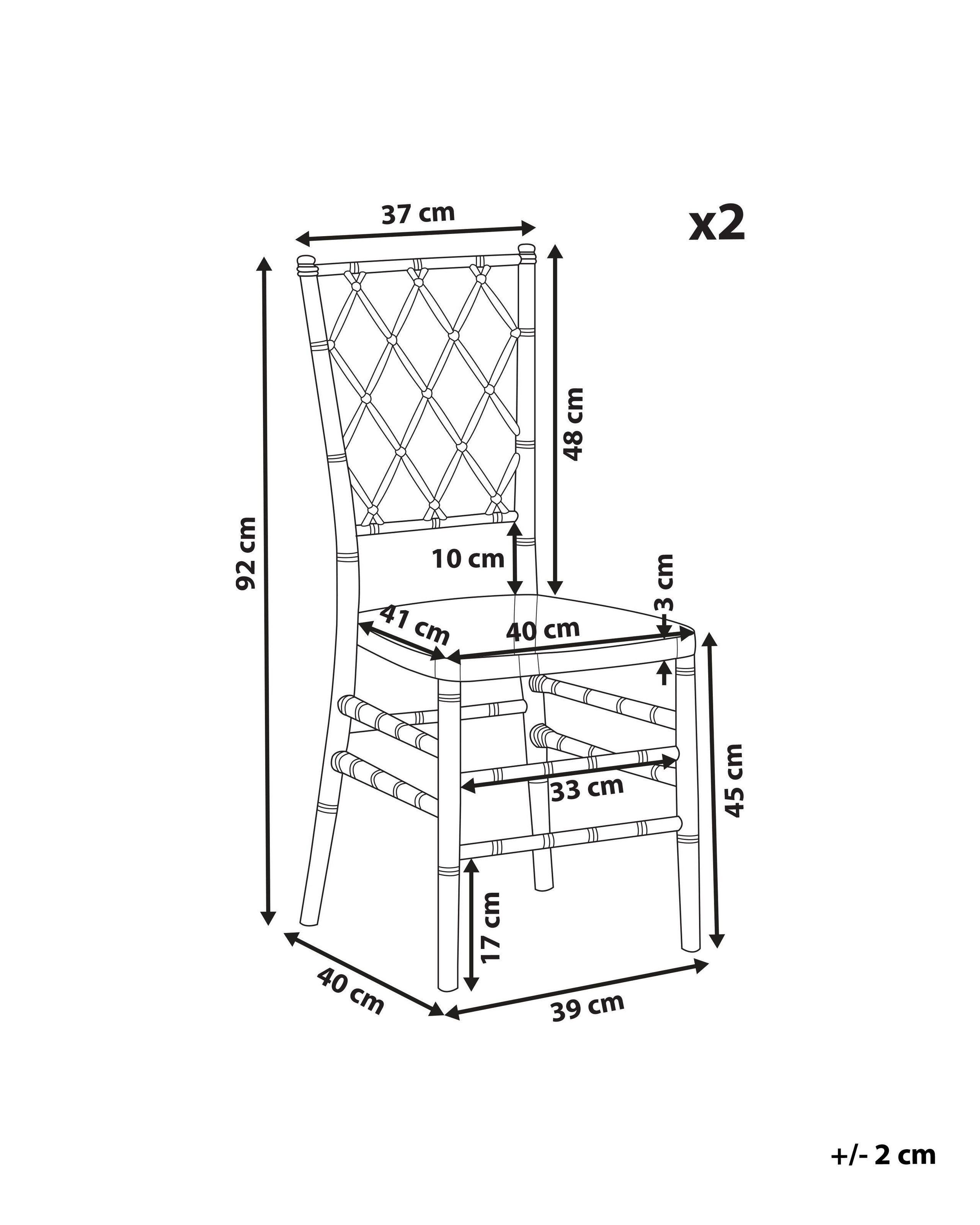 Beliani Esszimmerstuhl 2er Set aus Polycarbonat Glamourös CLARION  