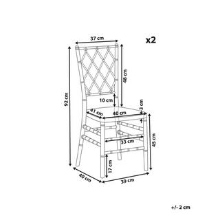 Beliani Esszimmerstuhl 2er Set aus Polycarbonat Glamourös CLARION  