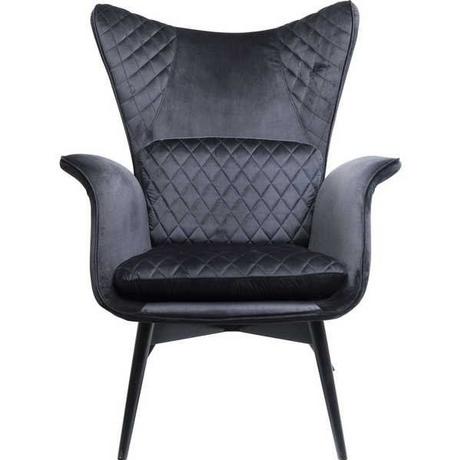 mutoni Fauteuil Tudor Velours Noir  