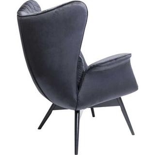 mutoni Fauteuil Tudor Velours Noir  