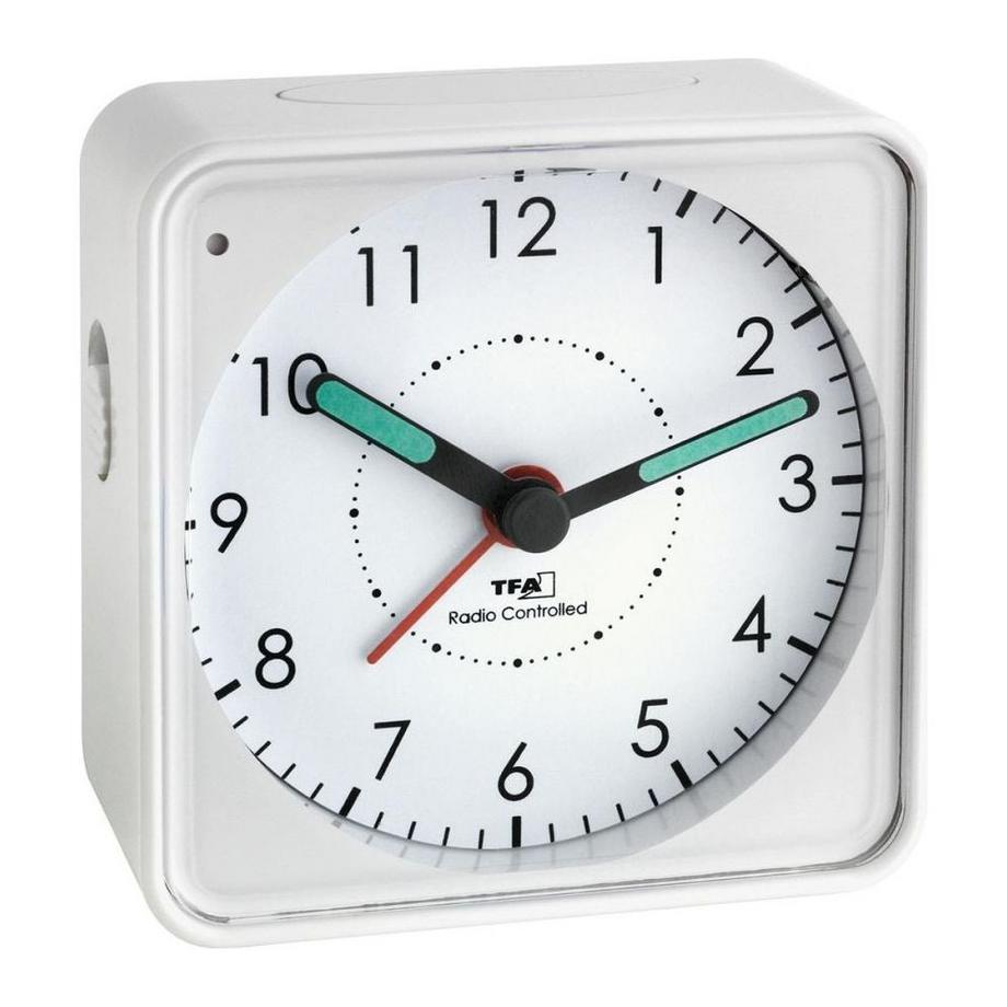TFA Dostmann Radiocontrollato Sveglia Bianco Fluorescente lancetta  